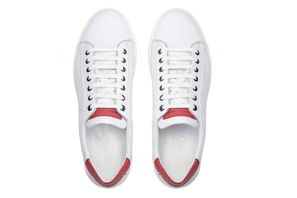 Beyaz Kırmızı Bağcıklı Erkek Ayakkabı -11679-