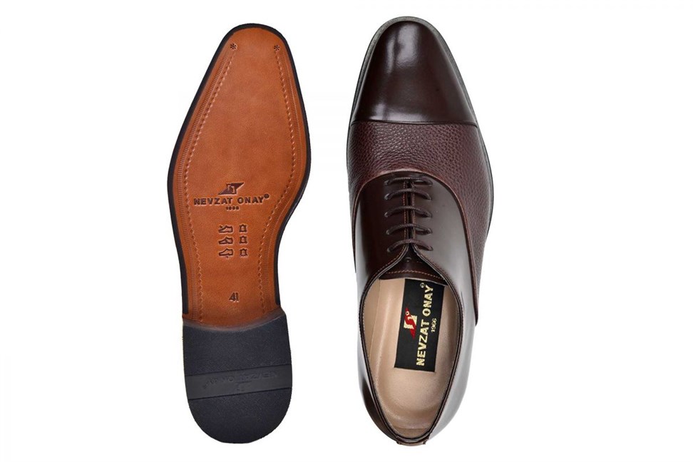 Hakiki Deri Kahverengi Klasik Bağcıklı Kösele Erkek Ayakkabı -9810-