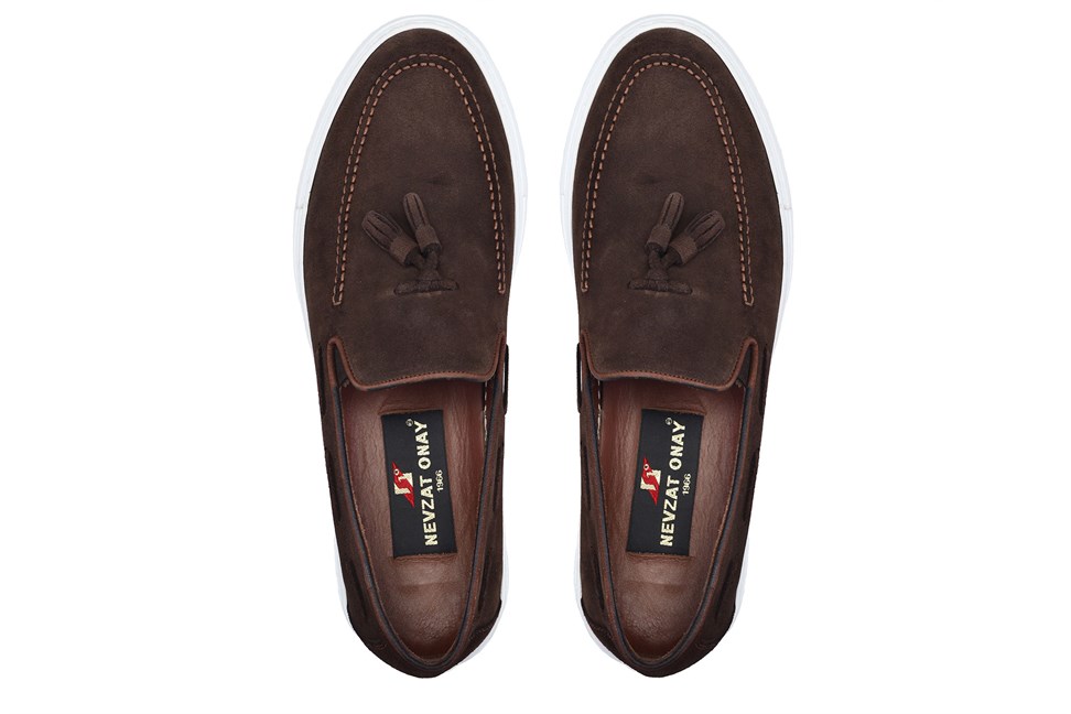 Hakiki Deri Kahverengi Sneaker Erkek Ayakkabı -8384-