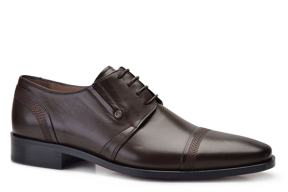Kahverengi Klasik Bağcıklı Kösele Erkek Ayakkabı -11360-