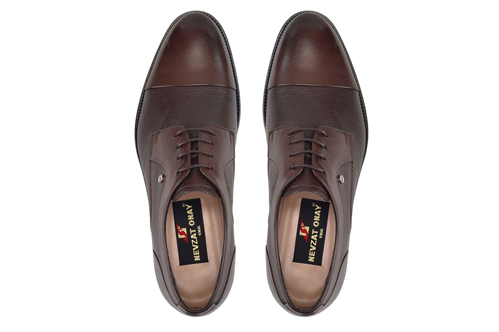 Kahverengi Klasik Bağcıklı Kösele Erkek Ayakkabı -10340-