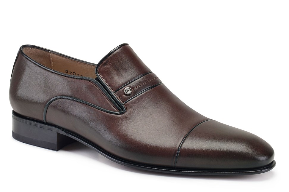 Kahverengi Klasik Bağcıksız Kösele Erkek Ayakkabı -11266-