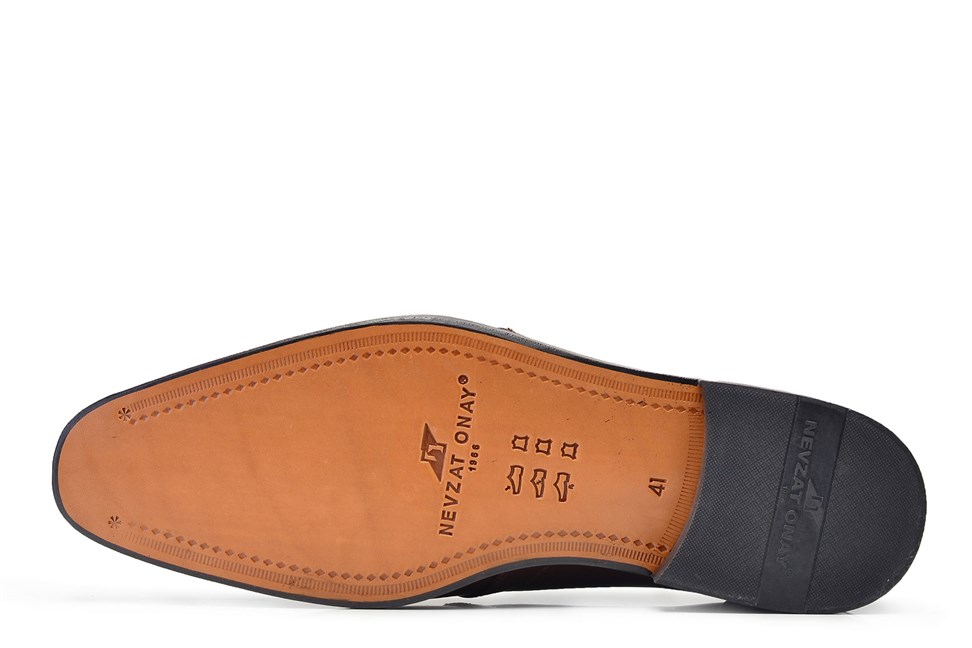 Kahverengi Klasik Bağcıksız Kösele Erkek Ayakkabı -37142-