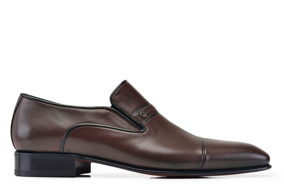Kahverengi Klasik Bağcıksız Kösele Erkek Ayakkabı -11266-