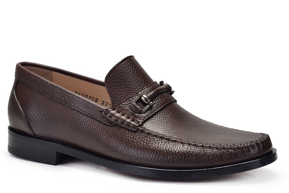 Kahverengi Klasik Loafer Kösele Erkek Ayakkabı -11674-