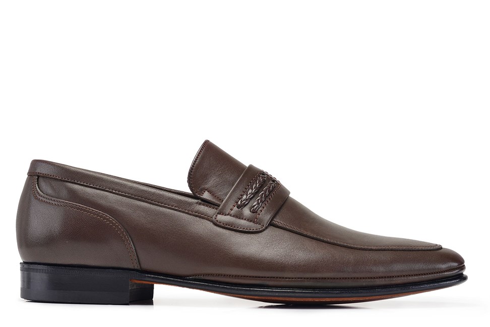 Kahverengi Klasik Loafer Kösele Erkek Ayakkabı -12317-
