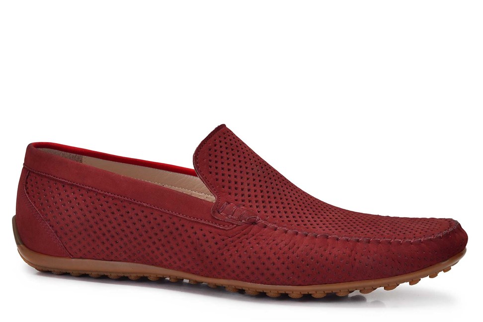 Kırmızı Günlük Loafer Yazlık Erkek Ayakkabı -11573-