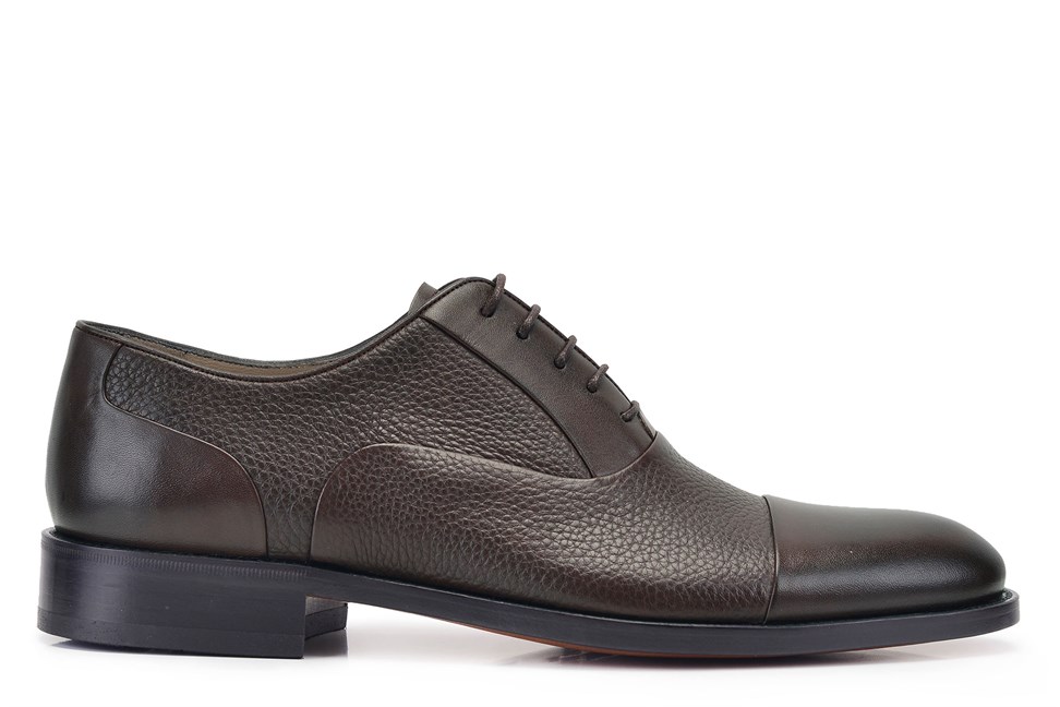Klasik Bağcıklı Kahverengi Kösele Erkek Ayakkabı -11663-