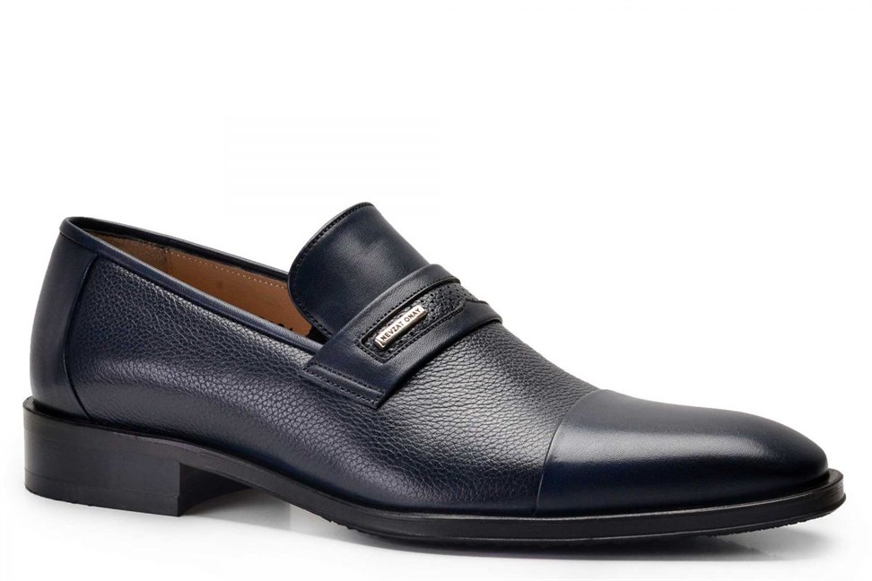 Lacivert Klasik Loafer Erkek Ayakkabı -10460-