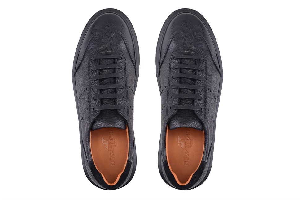 Siyah Bağcıklı Sneaker Erkek Ayakkabı -12432-