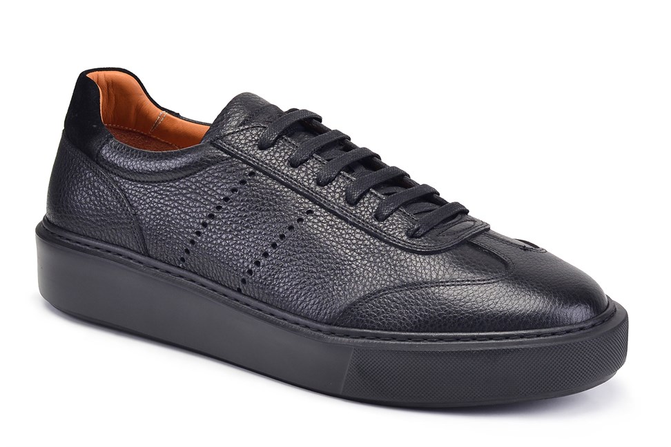 Siyah Bağcıklı Sneaker Erkek Ayakkabı -12432-