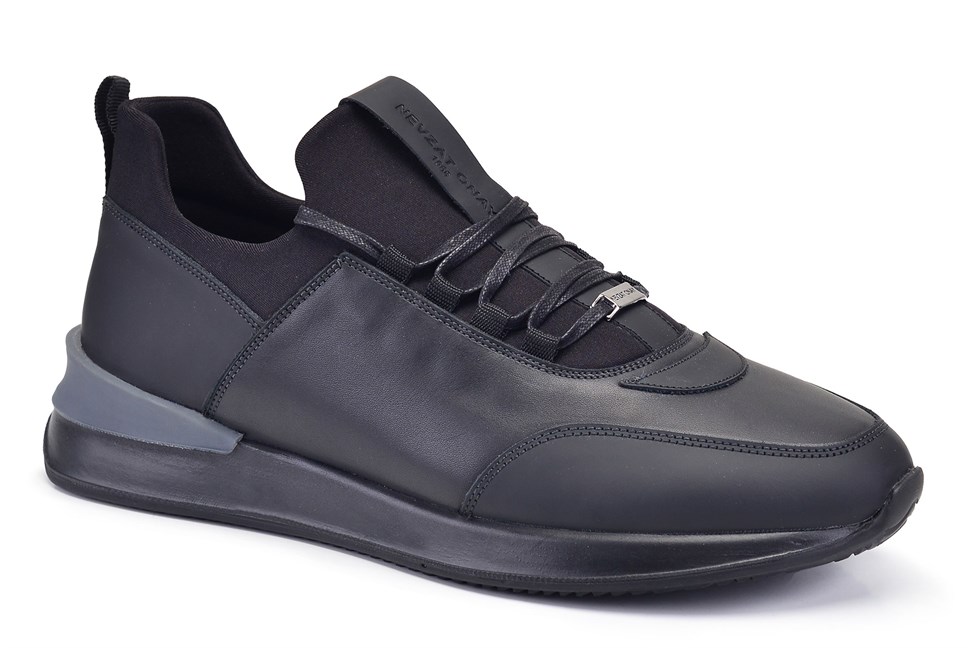 Siyah Bağcıklı Sneaker Erkek Ayakkabı -12468-