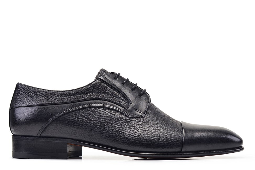 Siyah Klasik Bağcıklı Kösele Erkek Ayakkabı -12602-