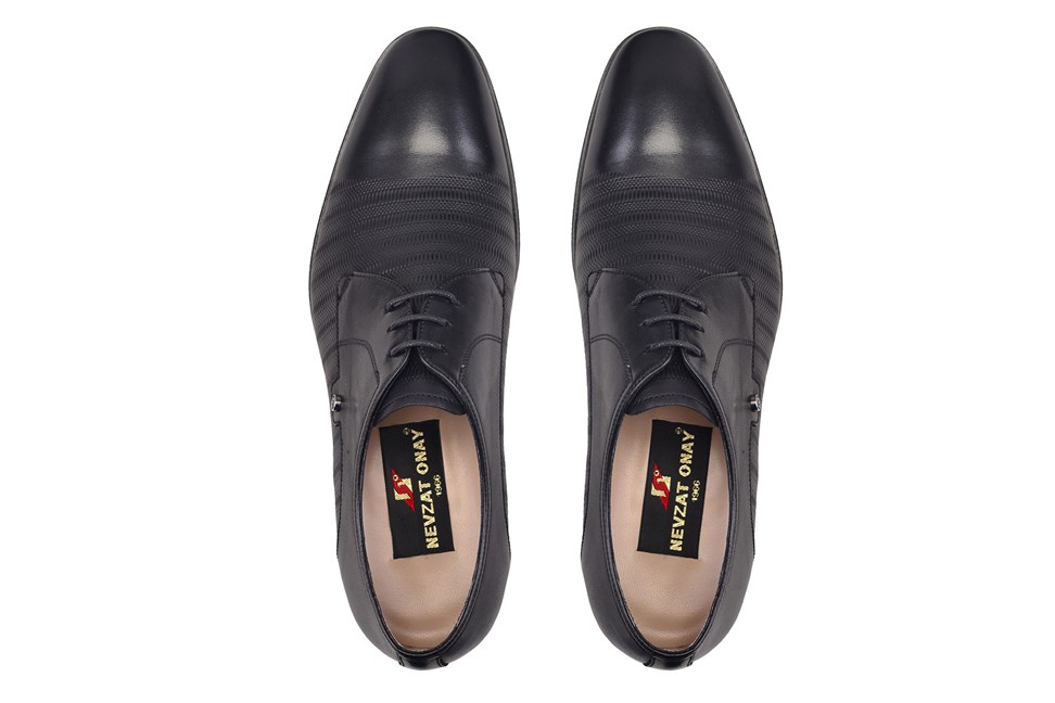 Siyah Klasik Bağcıklı Kösele Erkek Ayakkabı -12672-