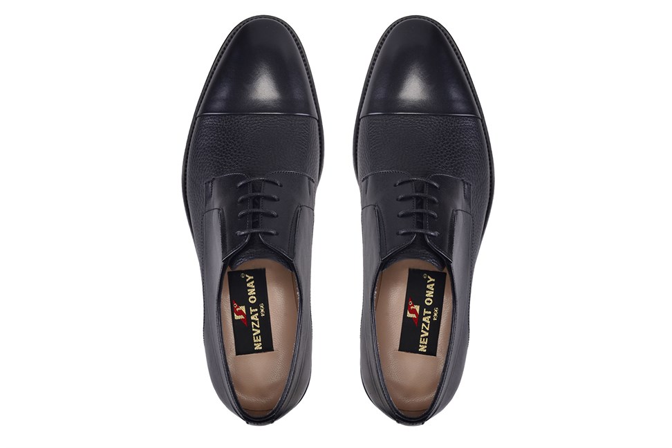 Siyah Klasik Bağcıklı Kösele Erkek Ayakkabı -12161-