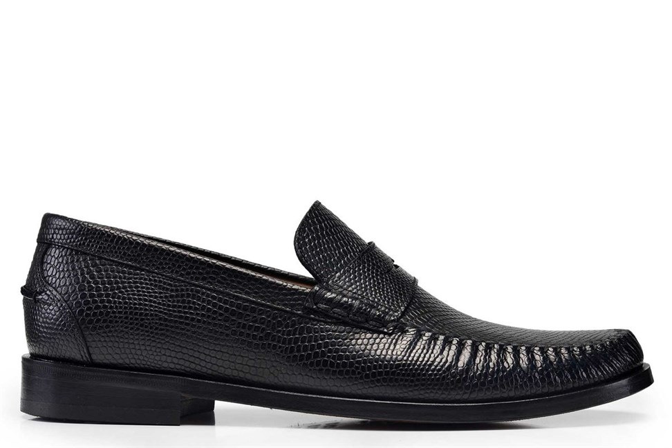 Siyah Klasik Loafer Kösele Erkek Ayakkabı -10345-