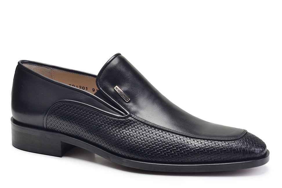 Siyah Klasik Loafer Kösele Erkek Ayakkabı -10937-