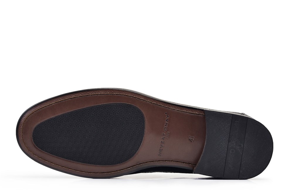 Siyah Klasik Rok Kösele Erkek Ayakkabı -12572-