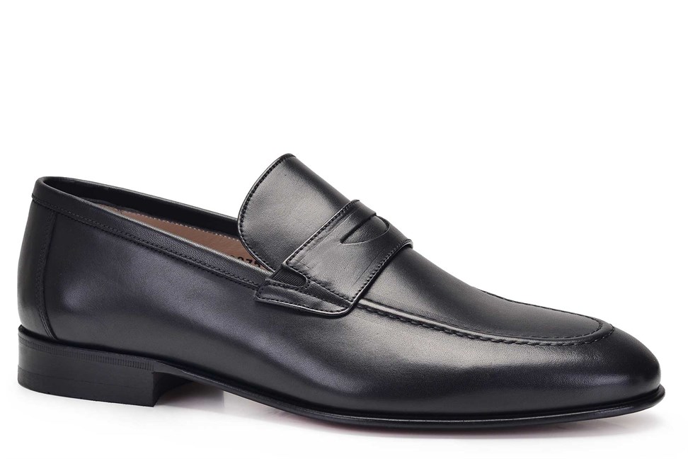 Siyah Loafer Kösele Erkek Ayakkabı -11657-